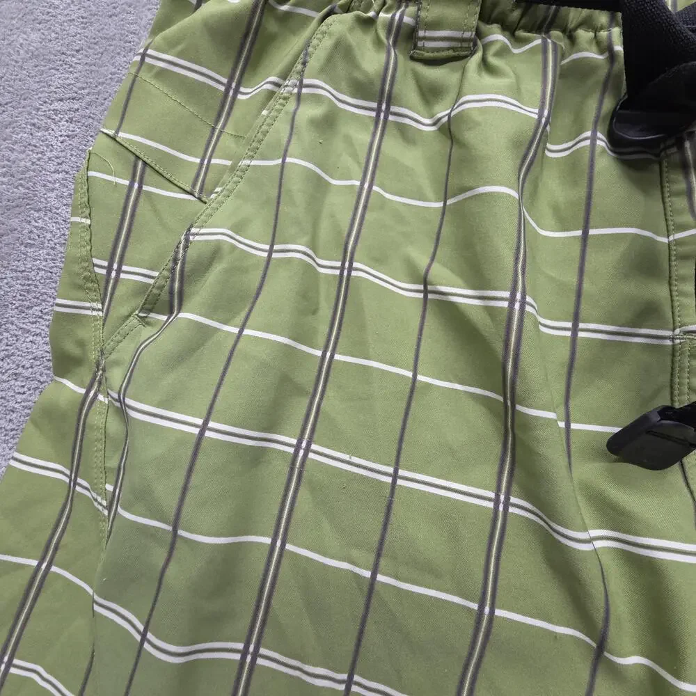 The North Face Swim Shorts Mens M Green Check Lined Built-In Brief Pockets
